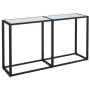 Mesa consola vidrio templado blanco mármol 140x35x75,5cm de vidaXL, Mesas auxiliares - Ref: Foro24-331676, Precio: 76,36 €, D...