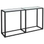 White marble tempered glass console table 140x35x75.5cm by vidaXL, Side tables - Ref: Foro24-331676, Price: 76,36 €, Discount: %