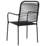 9-teiliges Garten-Esszimmer-Set aus Baumwollseil und schwarzem Stahl von vidaXL, Gartensets - Ref: Foro24-3058280, Preis: 598...