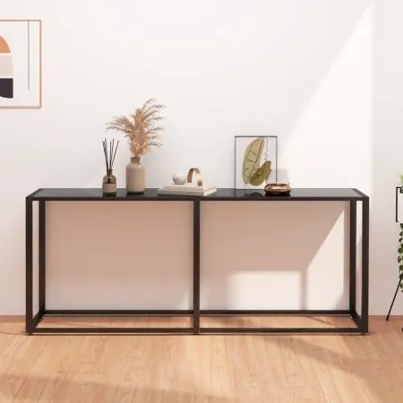 Black tempered glass console table 180x35x75.5 cm by vidaXL, Side tables - Ref: Foro24-331683, Price: 93,68 €, Discount: %