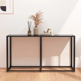 Black tempered glass console table 140x35x75.5cm by vidaXL, Side tables - Ref: Foro24-331675, Price: 72,39 €, Discount: %