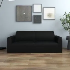 Elastic cover for a 2-seater sofa, black polyester jersey. by vidaXL, Covers - Ref: Foro24-332933, Price: 30,84 €, Discount: %