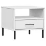 OSLO Nachttisch, Metallbeine, massives weißes Kiefernholz von vidaXL, Seitentische - Ref: Foro24-351032, Preis: 46,61 €, Raba...