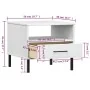 OSLO Nachttisch, Metallbeine, massives weißes Kiefernholz von vidaXL, Seitentische - Ref: Foro24-351032, Preis: 46,61 €, Raba...