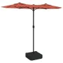 Double parasol with terracotta LED lights 316x240 cm by vidaXL, Umbrellas - Ref: Foro24-362974, Price: 168,66 €, Discount: %