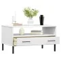 OSLO solid wood white coffee table with metal legs 85x50x45cm by vidaXL, Coffee table - Ref: Foro24-351035, Price: 64,49 €, D...