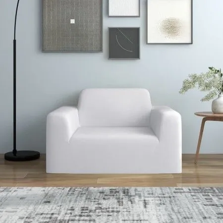 Elastic cover for white jersey polyester armchair by vidaXL, Covers - Ref: Foro24-332948, Price: 25,46 €, Discount: %