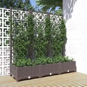 Planter with brown PP trellis 120x40x121.5 cm by vidaXL, Pots and planters - Ref: Foro24-318262, Price: 102,45 €, Discount: %