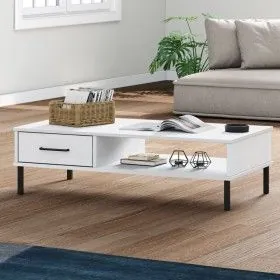 OSLO coffee table metal legs solid white pine wood by vidaXL, Coffee table - Ref: Foro24-351038, Price: 55,42 €, Discount: %