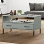 OSLO Couchtisch, Metallbeine, massives graues Holz, 85 x 50 x 45 cm von vidaXL, Couchtisch - Ref: Foro24-351034, Preis: 64,38...