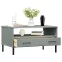 OSLO Couchtisch, Metallbeine, massives graues Holz, 85 x 50 x 45 cm von vidaXL, Couchtisch - Ref: Foro24-351034, Preis: 64,38...