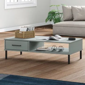 Center table with metal legs OSLO solid gray pine wood by vidaXL, Coffee table - Ref: Foro24-351037, Price: 55,19 €, Discount: %