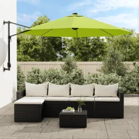 Wall umbrella with apple green LED 290 cm by vidaXL, Umbrellas - Ref: Foro24-362893, Price: 119,37 €, Discount: %