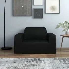 Black elastic polyester jersey armchair cover by vidaXL, Covers - Ref: Foro24-332932, Price: 25,68 €, Discount: %