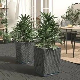 Jardineras 2 uds polipropileno negro 30x30x37 cm de vidaXL, Maceteros y jardineras - Ref: Foro24-364182, Precio: 56,99 €, Des...
