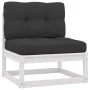 9-teiliges Gartenmöbel-Set mit Kissen aus weißem Kiefernholz von vidaXL, Gartensets - Ref: Foro24-3076805, Preis: 807,59 €, R...