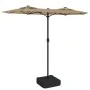 Double umbrella with taupe gray LED lights 316x240 cm by vidaXL, Umbrellas - Ref: Foro24-362972, Price: 149,59 €, Discount: %