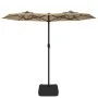 Double umbrella with taupe gray LED lights 316x240 cm by vidaXL, Umbrellas - Ref: Foro24-362972, Price: 149,59 €, Discount: %