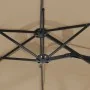 Double umbrella with taupe gray LED lights 316x240 cm by vidaXL, Umbrellas - Ref: Foro24-362972, Price: 149,59 €, Discount: %