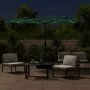 Double umbrella with green LED lights 316x240 cm by vidaXL, Umbrellas - Ref: Foro24-362970, Price: 168,20 €, Discount: %