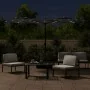 Doppelschirm mit schwarzen LED-Leuchten 316x240 cm von vidaXL, Sonnenschirme - Ref: Foro24-362975, Preis: 175,39 €, Rabatt: %
