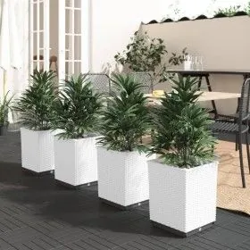 Jardineras 4 unidades polipropileno blanco 30x30x37 cm de vidaXL, Maceteros y jardineras - Ref: Foro24-364188, Precio: 103,70...