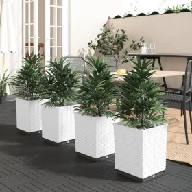 Planters 4 units white polypropylene 30x30x37 cm by vidaXL, Pots and planters - Ref: Foro24-364188, Price: 103,70 €, Discount: %