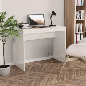 Schreibtisch aus glänzend weißem Sperrholz, 90 x 40 x 72 cm von vidaXL, Schreibtische - Ref: Foro24-800384, Preis: 48,32 €, R...