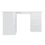 Eckschreibtisch aus glänzend weißem Sperrholz, 145 x 100 x 76 cm von vidaXL, Schreibtische - Ref: Foro24-801095, Preis: 242,7...