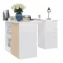 Eckschreibtisch aus glänzend weißem Sperrholz, 145 x 100 x 76 cm von vidaXL, Schreibtische - Ref: Foro24-801095, Preis: 242,7...
