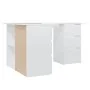 Eckschreibtisch aus glänzend weißem Sperrholz, 145 x 100 x 76 cm von vidaXL, Schreibtische - Ref: Foro24-801095, Preis: 242,7...