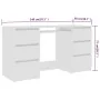Weißer Sperrholzschreibtisch 140x50x77 cm von vidaXL, Schreibtische - Ref: Foro24-800810, Preis: 189,96 €, Rabatt: %
