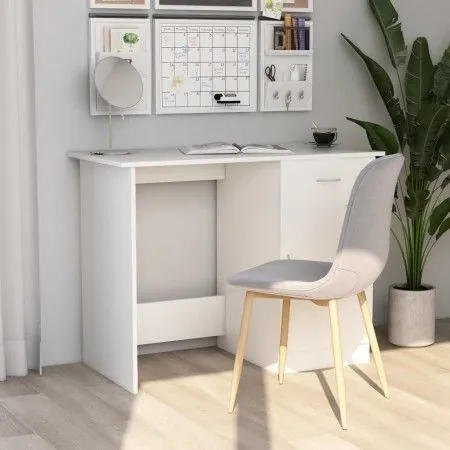 Weißer Sperrholzschreibtisch 100x50x76 cm von vidaXL, Schreibtische - Ref: Foro24-801080, Preis: 85,90 €, Rabatt: %
