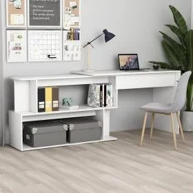 Eckschreibtisch aus weißem Sperrholz 200x50x76 cm von vidaXL, Schreibtische - Ref: Foro24-801098, Preis: 105,35 €, Rabatt: %
