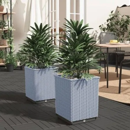 Planters 2 units light gray polypropylene 30x30x37 cm by vidaXL, Pots and planters - Ref: Foro24-364181, Price: 55,33 €, Disc...