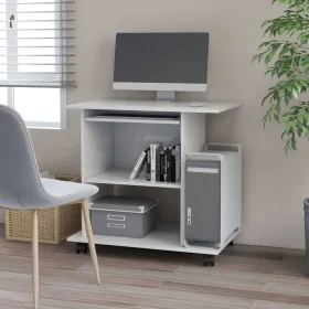 Mesa de ordenador madera contrachapada blanco 80x50x75 cm de vidaXL, Escritorios - Ref: Foro24-802894, Precio: 77,69 €, Descu...