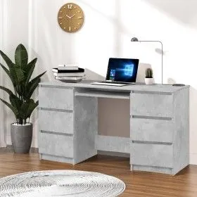 Escritorio de madera contrachapada gris 140x50x77 cm de vidaXL, Escritorios - Ref: Foro24-800814, Precio: 166,91 €, Descuento: %