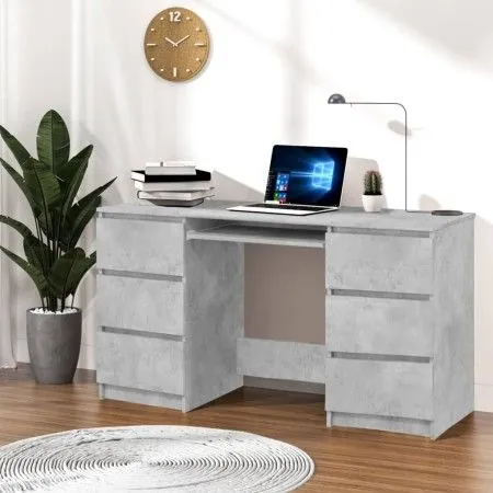 Schreibtisch aus grauem Sperrholz, 140 x 50 x 77 cm von vidaXL, Schreibtische - Ref: Foro24-800814, Preis: 168,20 €, Rabatt: %