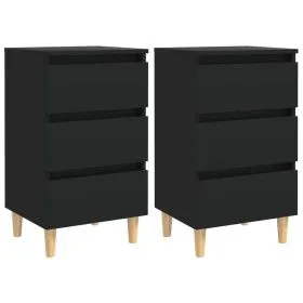 Nightstands 2 pcs solid wood legs black 40x35x69 cm by vidaXL, Nightstands - Ref: Foro24-805890, Price: 104,04 €, Discount: %