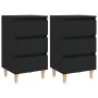 Nightstands 2 pcs solid wood legs black 40x35x69 cm by vidaXL, Nightstands - Ref: Foro24-805890, Price: 105,46 €, Discount: %