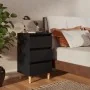 Mesitas de noche 2 uds patas madera maciza negro 40x35x69 cm de vidaXL, Mesitas de noche - Ref: Foro24-805890, Precio: 104,02...