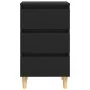 Mesitas de noche 2 uds patas madera maciza negro 40x35x69 cm de vidaXL, Mesitas de noche - Ref: Foro24-805890, Precio: 104,02...