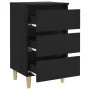 Mesitas de noche 2 uds patas madera maciza negro 40x35x69 cm de vidaXL, Mesitas de noche - Ref: Foro24-805890, Precio: 104,02...