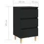 Mesitas de noche 2 uds patas madera maciza negro 40x35x69 cm de vidaXL, Mesitas de noche - Ref: Foro24-805890, Precio: 104,02...