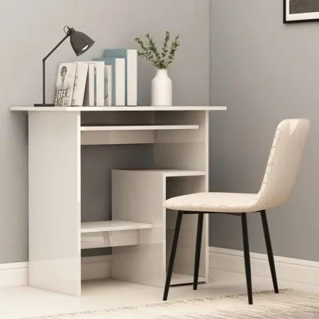 Schreibtisch aus glänzend weißem Sperrholz, 80 x 45 x 74 cm von vidaXL, Schreibtische - Ref: Foro24-801370, Preis: 68,56 €, R...