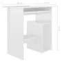 Schreibtisch aus glänzend weißem Sperrholz, 80 x 45 x 74 cm von vidaXL, Schreibtische - Ref: Foro24-801370, Preis: 68,56 €, R...