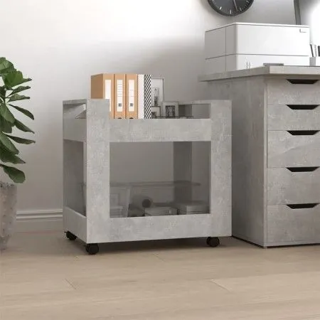 Carrito de escritorio contrachapada gris hormigón 60x45x60 cm de vidaXL, Carros e islas - Ref: Foro24-816604, Precio: 43,41 €...
