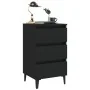 Mesitas noche con patas metal 2 uds negro 40x35x69 cm de vidaXL, Mesitas de noche - Ref: Foro24-805908, Precio: 130,30 €, Des...