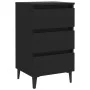 Mesitas noche con patas metal 2 uds negro 40x35x69 cm de vidaXL, Mesitas de noche - Ref: Foro24-805908, Precio: 130,30 €, Des...