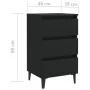 Mesitas noche con patas metal 2 uds negro 40x35x69 cm de vidaXL, Mesitas de noche - Ref: Foro24-805908, Precio: 130,30 €, Des...